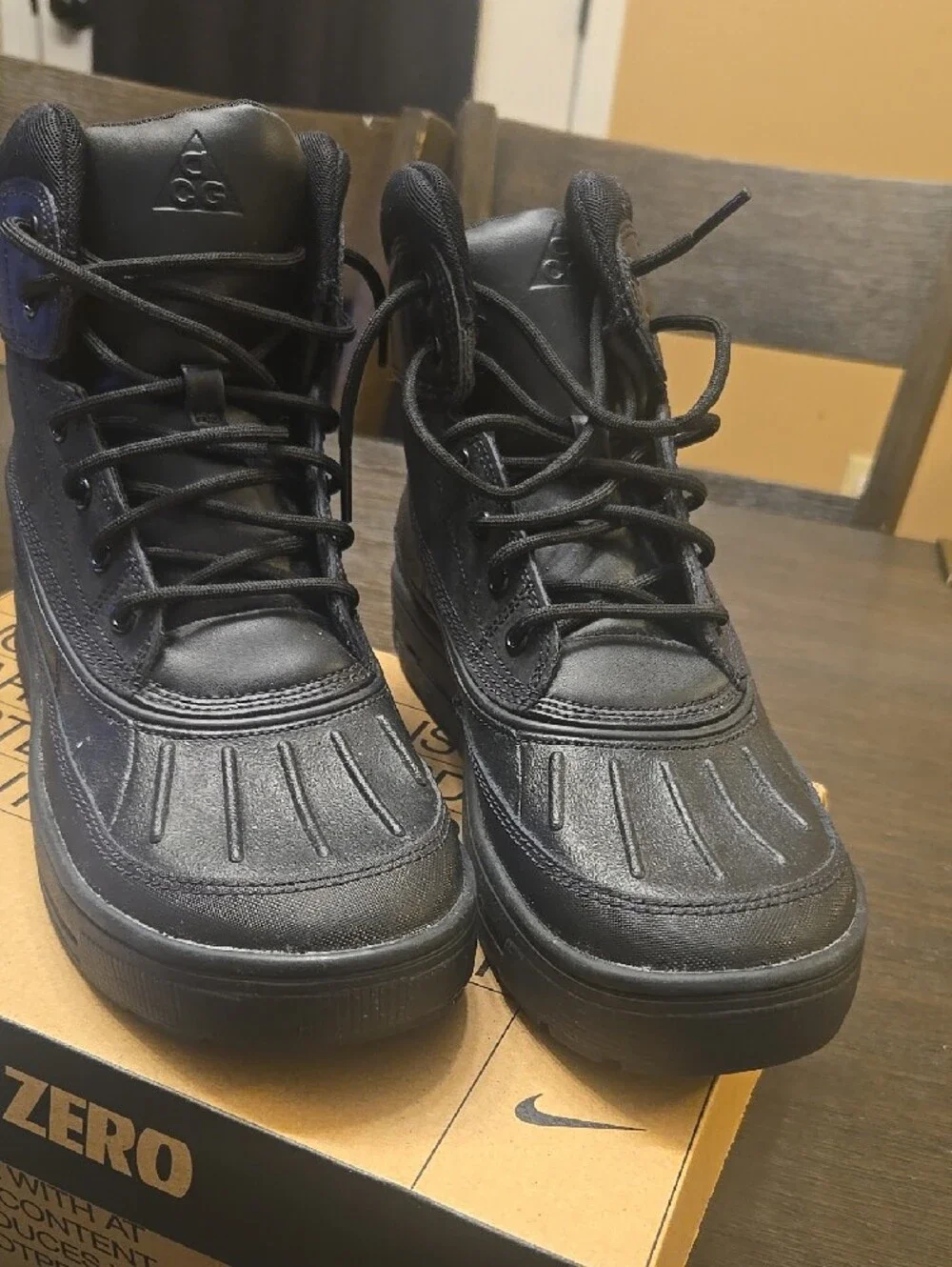 Nike Kids Black Lace-Up Rain & Snow Boots